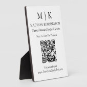 Minimalistische Monogram of Zakelijk QR-code met l Fotoplaat (Zijkant)