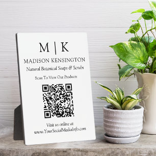 Minimalistische Monogram of Zakelijk QR-code met l Fotoplaat