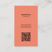 Minimalistische Monogram Pastel QR-code Visitekaartje (Achterkant)