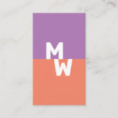 Minimalistische Monogram Pastel QR-code Visitekaartje (Voorkant)