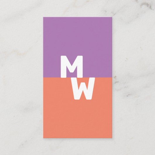 Minimalistische Monogram Pastel QR-code Visitekaartje (Voorkant)