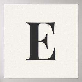 Minimalistische Monogram Poster | Grijze & Ivoire