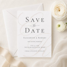 Minimalistische Monogram Save the Date Kaart