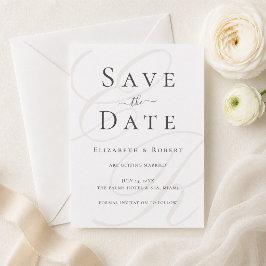 Minimalistische Monogram Save the Date Kaart