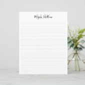 Minimalistische monogram script naam briefpapier (Staand voorkant)