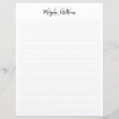 Minimalistische monogram script naam briefpapier (Voorkant)