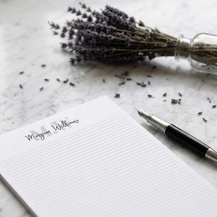 Minimalistische monogram script naam briefpapier