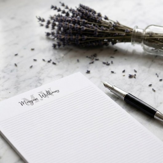 Minimalistische monogram script naam briefpapier