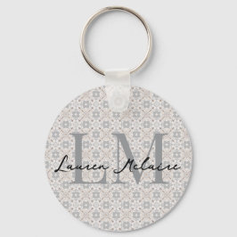 Minimalistische Monogram Script Naam Spaanse Tegel Sleutelhanger