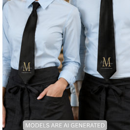 Minimalistische Monogram Script Naam Stropdas