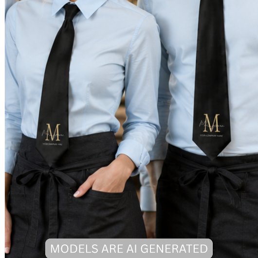 Minimalistische Monogram Script Naam Stropdas