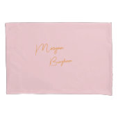 Minimalistische monogram script roze kussensloop (Voorkant)