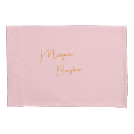 Minimalistische monogram script roze kussensloop