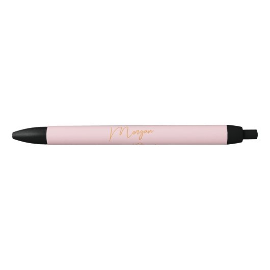 Minimalistische monogram script roze zwarte inkt pen (Voorkant)