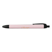 Minimalistische monogram script roze zwarte inkt pen (Bovenkant)