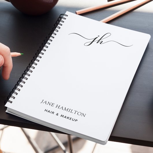 Minimalistische monogram-scriptnaam notitieboek
