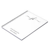 Minimalistische monogram-scriptnaam notitieboek (Linkerzijde)