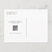 Minimalistische Monogram Smaragdgroene QR Code Wed Uitnodiging Briefkaart (Achterkant)