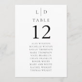 Minimalistische Monogram Tafelnummer Zitenkaart (Voorkant)