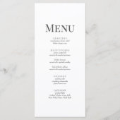 Minimalistische Monogram Trouw Menu Kaart (Voorkant)