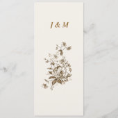 Minimalistische Monogram Trouw Menukaart (Achterkant)