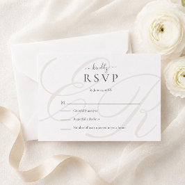 Minimalistische Monogram Trouw RSVP Kaart