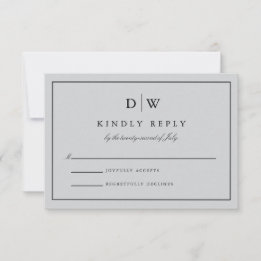 Minimalistische Monogram Trouw RSVP Kaartje
