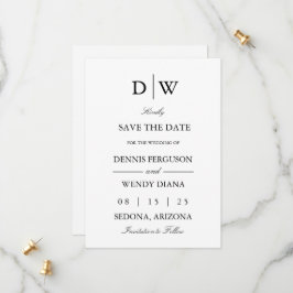 Minimalistische Monogram Trouw Save The Date