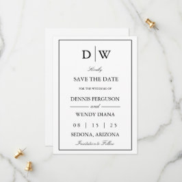 Minimalistische Monogram Trouw Save The Date