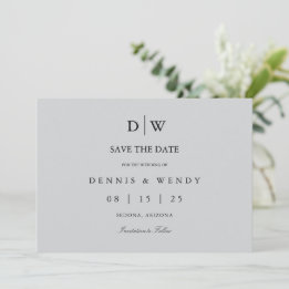 Minimalistische Monogram Trouw Save The Date