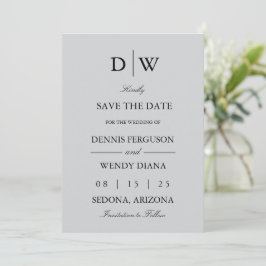 Minimalistische Monogram Trouw Save The Date