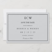 Minimalistische Monogram Trouw Save The Date (Voorkant)