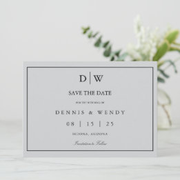 Minimalistische Monogram Trouw Save The Date