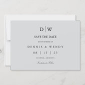 Minimalistische Monogram Trouw Save The Date Magnetische Uitnodiging (Voorkant)