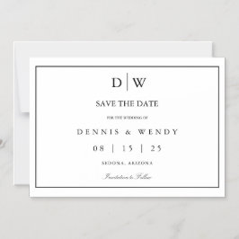 Minimalistische Monogram Trouw Save The Date Magnetische Uitnodiging