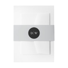 Minimalistische Monogram Trouw Uitnodigingen Wikkel