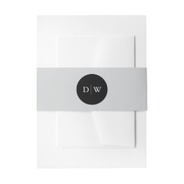 Minimalistische Monogram Trouw Uitnodigingen Wikkel
