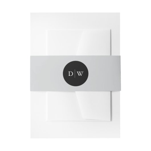 Minimalistische Monogram Trouw Uitnodigingen Wikkel (Voorkant Voorbeeld)