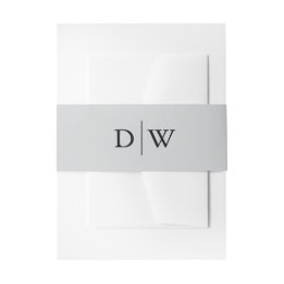 Minimalistische Monogram Trouw Uitnodigingen Wikkel