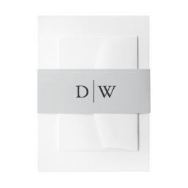 Minimalistische Monogram Trouw Uitnodigingen Wikkel