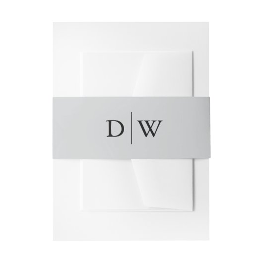 Minimalistische Monogram Trouw Uitnodigingen Wikkel (Voorkant Voorbeeld)