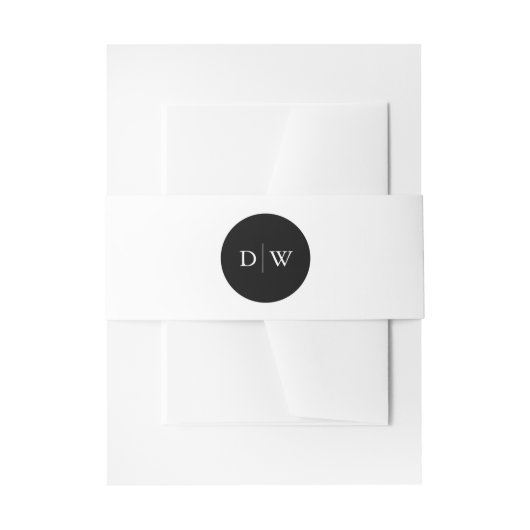 Minimalistische Monogram Trouw Uitnodigingen Wikkel (Voorkant Voorbeeld)