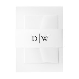 Minimalistische Monogram Trouw Uitnodigingen Wikkel