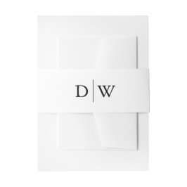 Minimalistische Monogram Trouw Uitnodigingen Wikkel