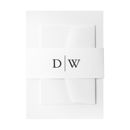 Minimalistische Monogram Trouw Uitnodigingen Wikkel (Voorkant Voorbeeld)