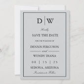 Minimalistische Monogram Trouwdag Save The Date (Voorkant)