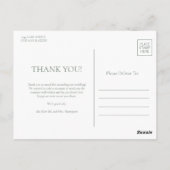 Minimalistische Monogram trouwfoto dank u Briefkaart (Achterkant)