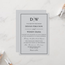 Minimalistische Monogram Trouwkaart Kaart