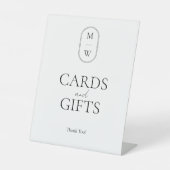 Minimalistische Monogram Trouwkaarten en geschenke Reclamebord Met Voetstuk (Voorkant)