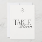 Minimalistische Monogram Trouwtafel Nummerkaart Kaart (Voorkant)